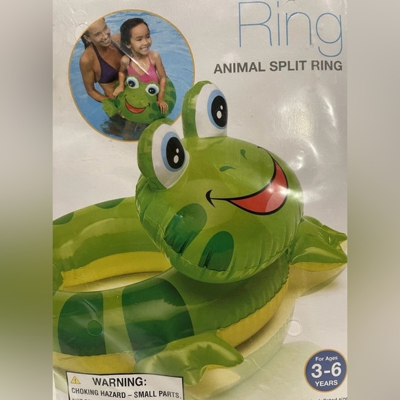 Intex Rings Animal Split Ring Pool Float Set - Yellow Giraffe & Green Frog - Picture 6 of 8